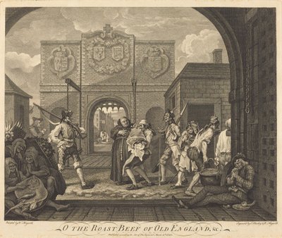 De Poort van Calais, of Het Gebraden Rundvlees van Oud Engeland door William Hogarth and Charles Mosley