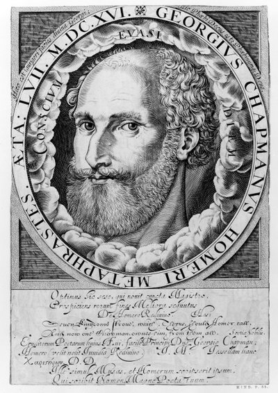 Portret van George Chapman (c.1559-1634) c.1609-10 door William Hole