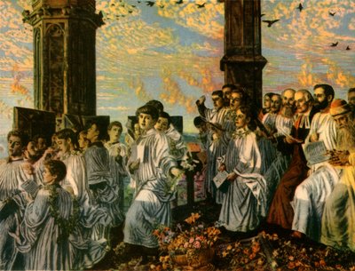 Meimorgen op Magdalen Tower, 1888-1890, 1942 door William Holman Hunt