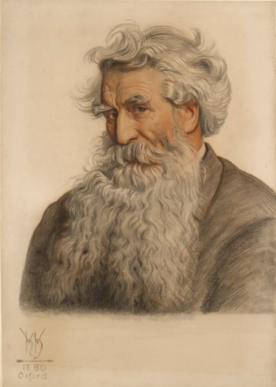 Portret van Thomas Combe, drukker van de universiteit door William Holman Hunt