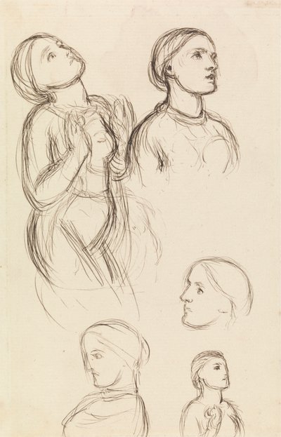 Studies van Edith Holman Hunt door William Holman Hunt