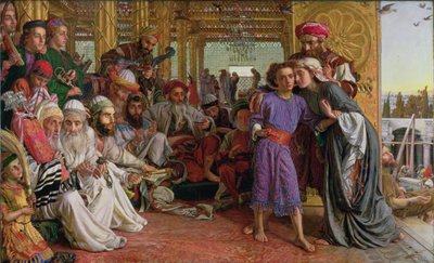 De vondst van de Verlosser in de tempel door William Holman Hunt