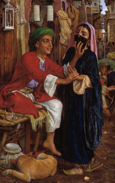 De Hofmakerij van de Lantaarnmaker, Een Straatscène in Caïro door William Holman Hunt