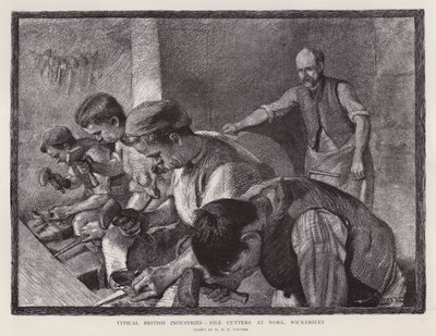 Vijlensnijders aan het werk, Wickersley, South Yorkshire door William Holt Yates (after) Titcomb