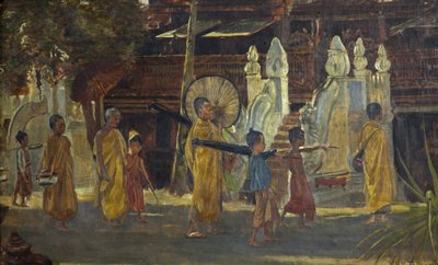 Een processie in Birma door William Holt Yates Titcomb