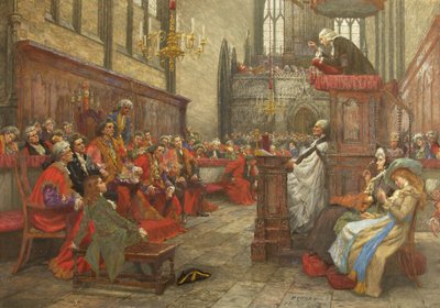 John Wesley preekt voor de burgemeester en het bestuur van Bristol door William Holt Yates Titcomb