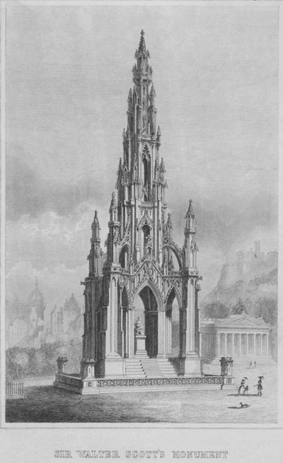 Monument van Sir Walter Scott, ca. 1849-1853 door William Home Lizars