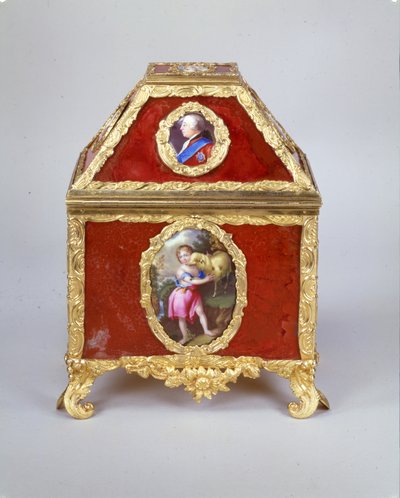George III kistje met een verge-horloge in de stijl van James Cox, ca. 1770 door William Hopkins Craft