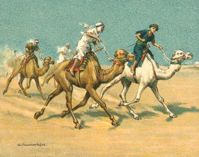 Historische en Moderne Races, Kameelraces (chromolitho) door William Hounsom Byles