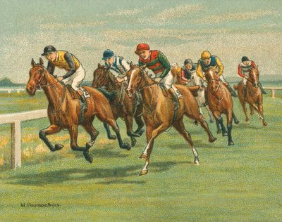 Historische en Moderne Races, Vlakke Races, Paard, Modern (chromolitho) door William Hounsom Byles