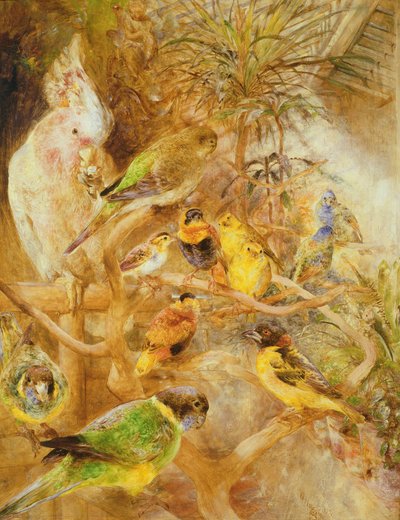 Vogelvolière, 1871 door William Huggins