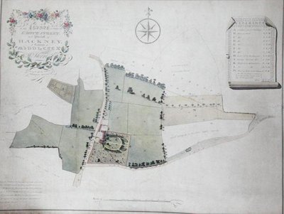 Plan van een landgoed gelegen aan Grove Street in de Parochie van Hackney door William Hurst Ashpitel