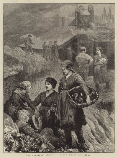 De staking van de mijnwerkers in Zuid-Wales, Tip Girls door William III Bromley