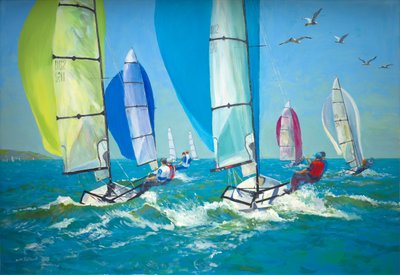 Boten met Spinnakers Uit door William Ireland