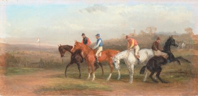 Steeplechasing: Bij de Start door William J. Shayer