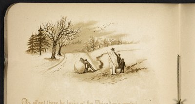 Kinderen en een sneeuwpop. Het vakantietreintje: een lied van 