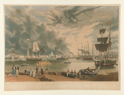 New Orleans, genomen vanaf de overkant een korte afstand boven de middelste of Picayune Ferry door William James Bennett