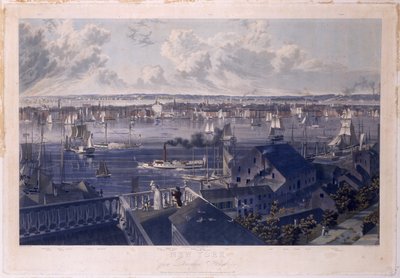 New York vanaf Brooklyn Heights, 1837 door William James Bennett