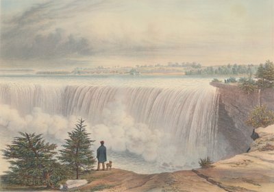 Niagara Falls vanaf de Table Rock, gepubliceerd 1840 door William James Bennett