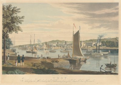 Troy: Gezien vanaf de Westelijke Oever van de Hudson voor het Arsenaal van de Verenigde Staten door William James Bennett