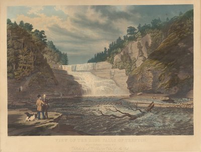Gezicht op de High Falls van Trenton: West Canada Creek, New York door William James Bennett