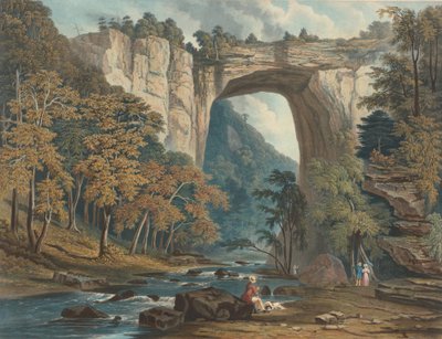 Uitzicht op de Natural Bridge, 1835 door William James Bennett