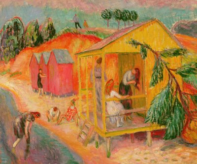 Badhuizen door William James Glackens