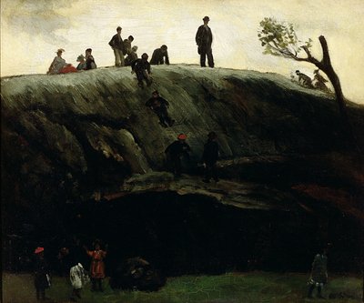 Jongens aan het glijden, c.1897 door William James Glackens