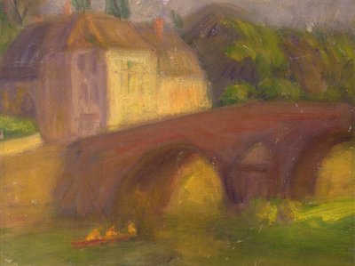 Brug (olieverf op doek) door William James Glackens
