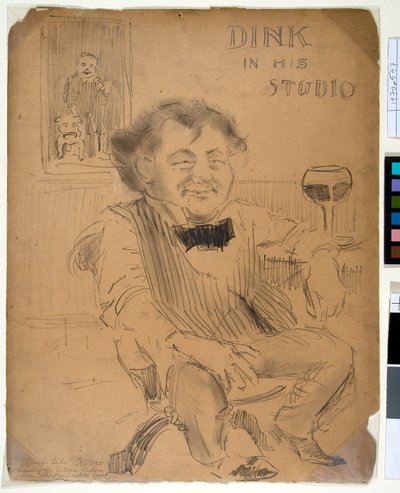 Dink in zijn studio, ca. 1895 door William James Glackens