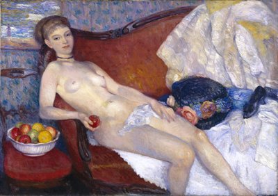 Meisje met appel door William James Glackens