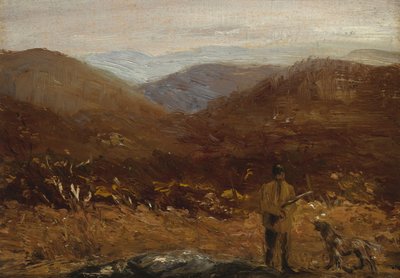 Man met hond (De jager) door William James Glackens