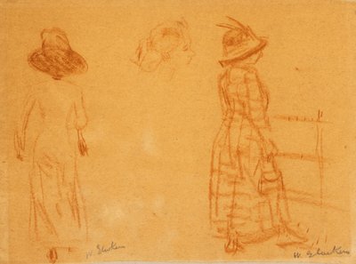Twee Vrouwen en Hoofd van Vrouw door William James Glackens
