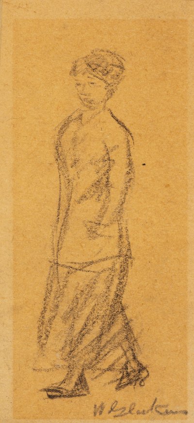 Vrouw die loopt door William James Glackens