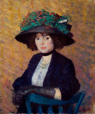 Vrouw met Groene Hoed door William James Glackens