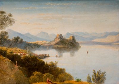 Albanese bergen met Corfu in de verte door William James Linton