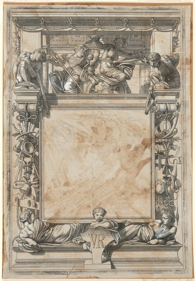 Ontwerp voor de Eervolle Vermelding Certificaat van de London International Exhibition van 1862 door William James Linton