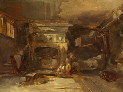 Een Welsh interieur, ca. 1844 door William James Muller