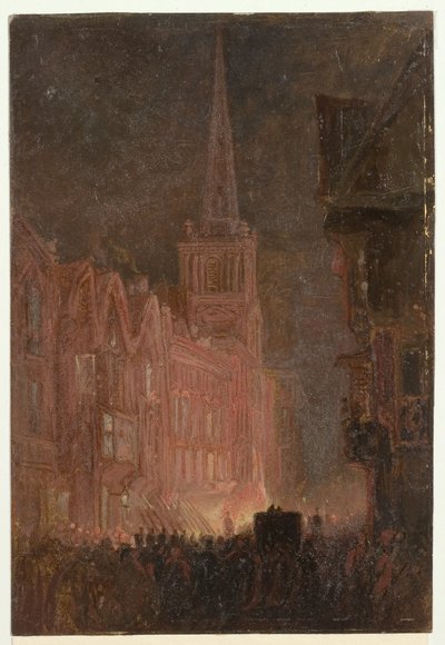 Bristol Rellen: Troepen Marcheren door Corn Street door William James Muller