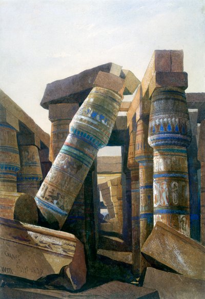 Zaal van zuilen, Karnak door William James Muller