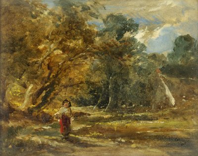 Landschap met meisje door William James Muller