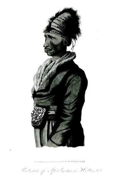 Portret van Speelman, een Hottentot, 1814 door William John Burchell
