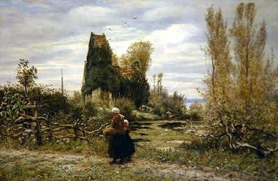 Een pad bij een ruïne door William John Hennessy