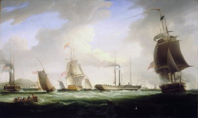 Koning George IV van Engeland aan boord van 