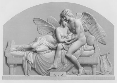 Cupido en Psyche (gravure) door William John Roffe