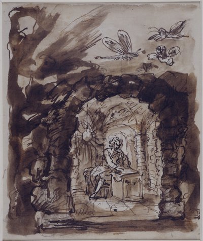 Alexander Pope in zijn grot door William Kent