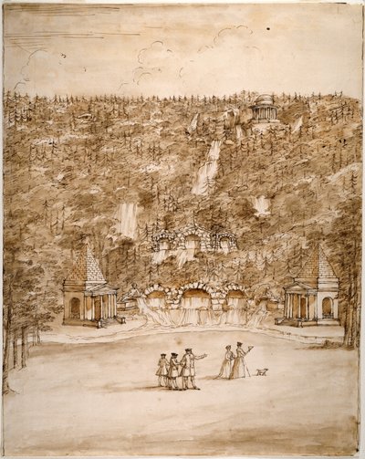 Chatsworth: ontwerp voor een waterval, vroege jaren 1740 door William Kent