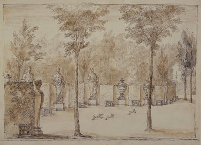 Uitzicht in de Exedra bij Chiswick door William Kent