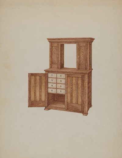 Kast, met ivoren sleutelgaten, ca. 1937 door William Kieckhofel