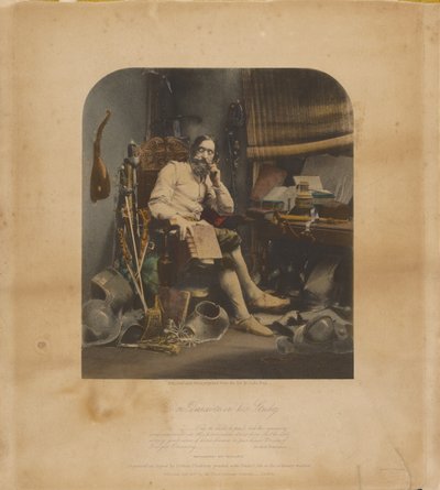 Don Quichot in zijn studeerkamer door William Lake Price